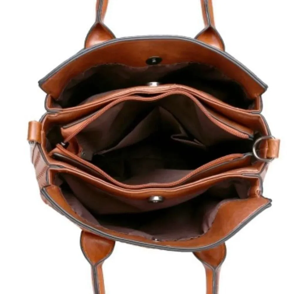 Scarf Accented Satchel Handbag for Women, Ultra Soft Washed Vegan Leather